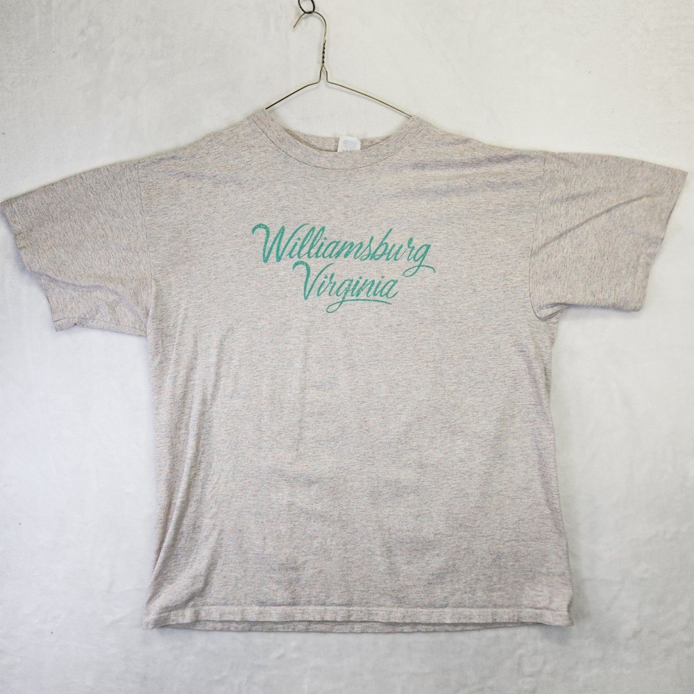 Vintage Miller Williamsburg Virginia T-Shirt XL Speckled Heather Made in USA 90s